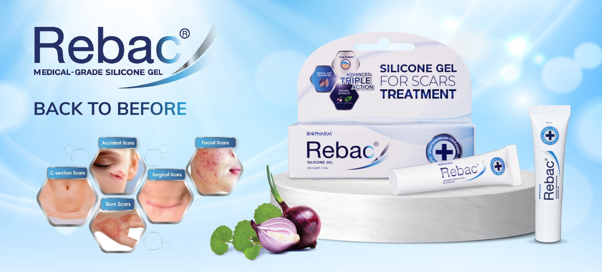 Rebac Gel Silicone công thức cải tiến hiệu quả ngay tháng đầu tiên tuýp  5g